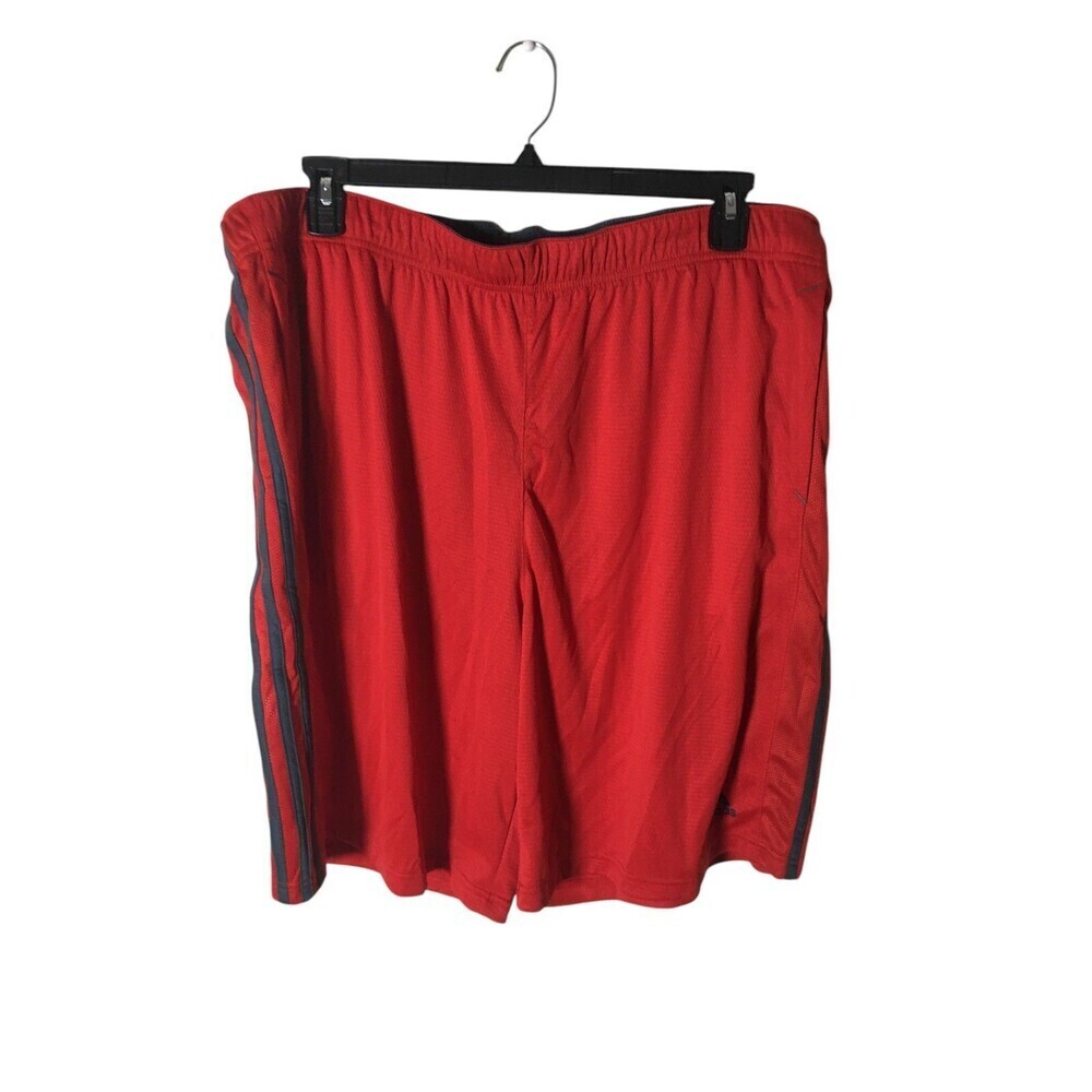 Adidas Shorts Men's Size 3XL Red Black Climalite Essential Basketball Sports NEW
